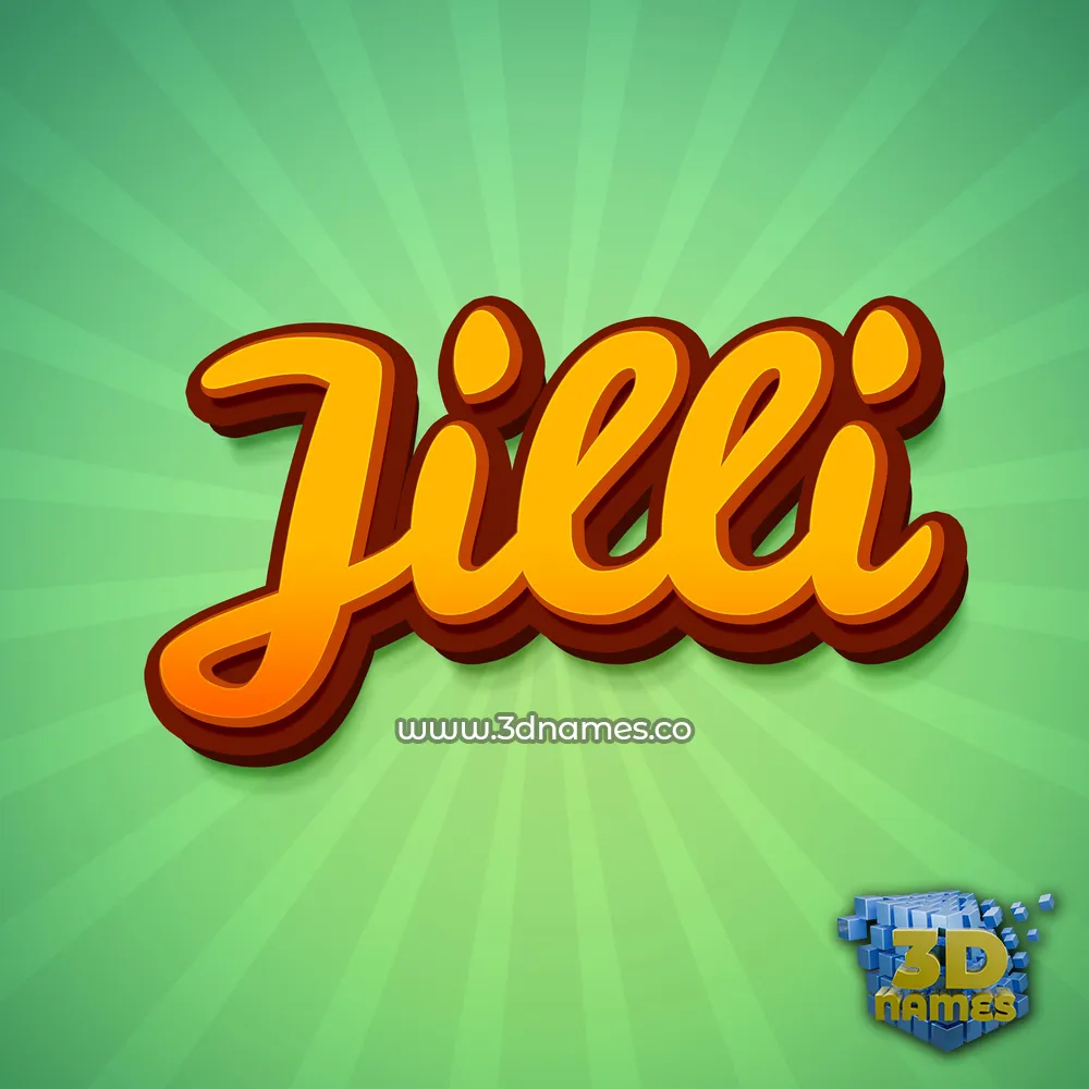 jilli in Green Rays style - 3D name wallpaper