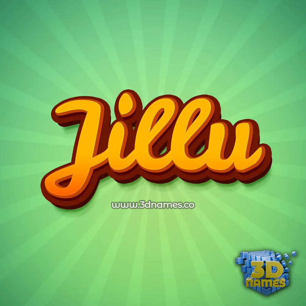 jillu in Green Rays style - 3D name wallpaper