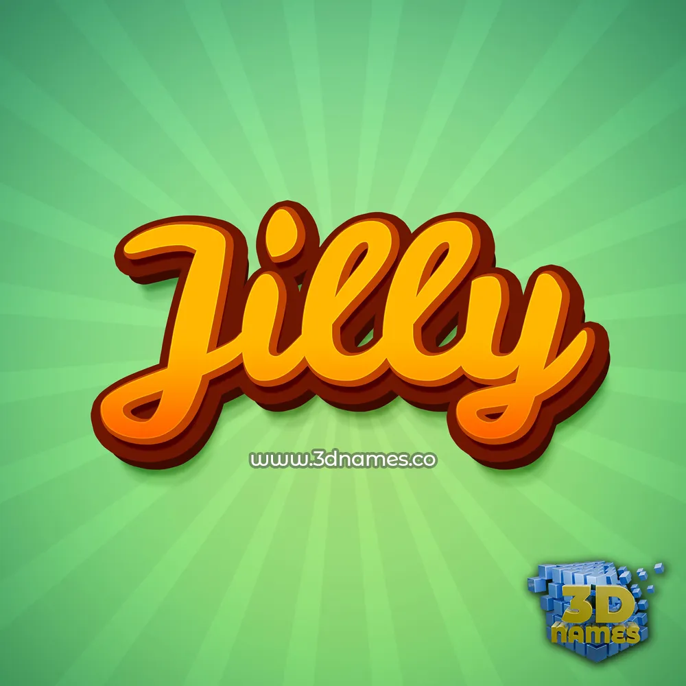 jilly in Green Rays style - 3D name wallpaper