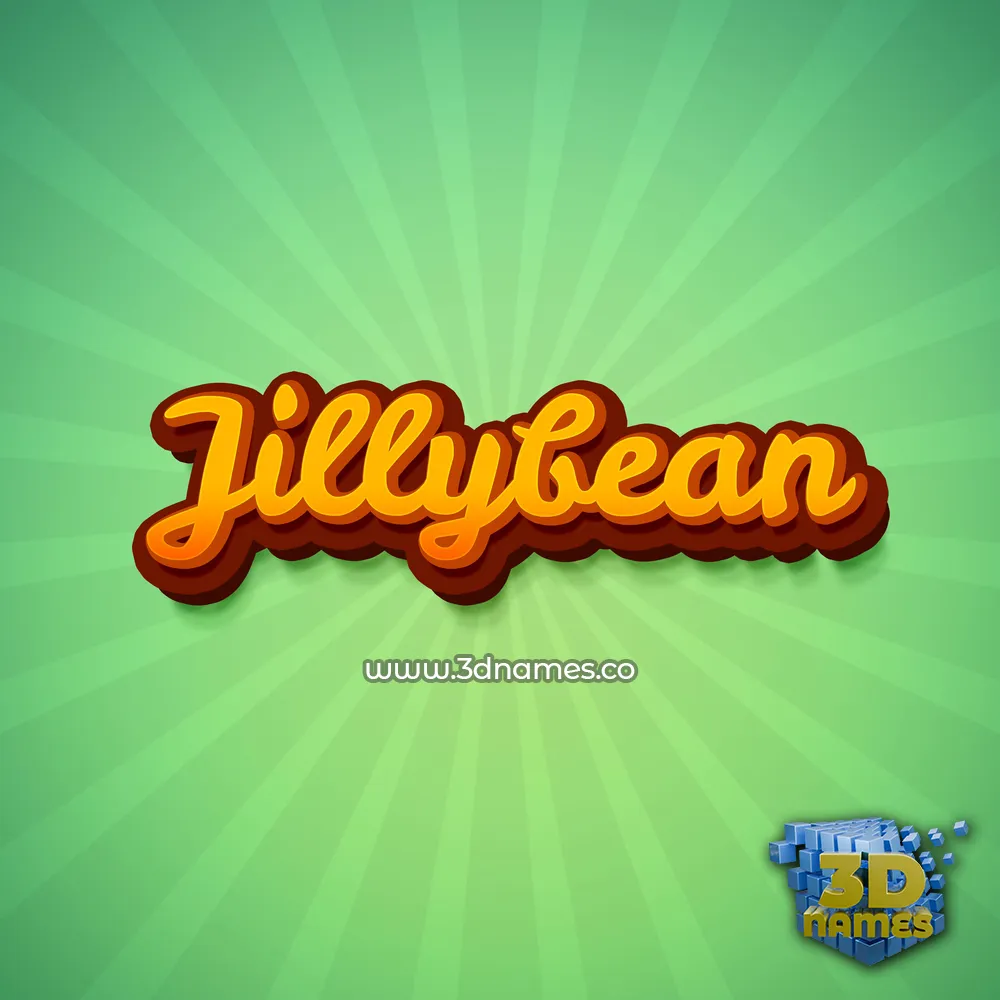 jillybean in Green Rays style - 3D name wallpaper