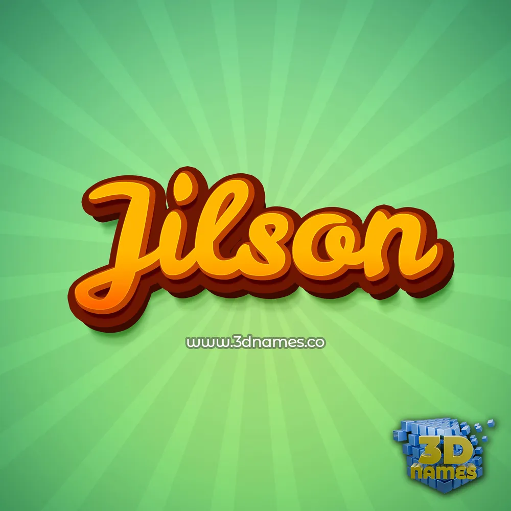 jilson in Green Rays style - 3D name wallpaper