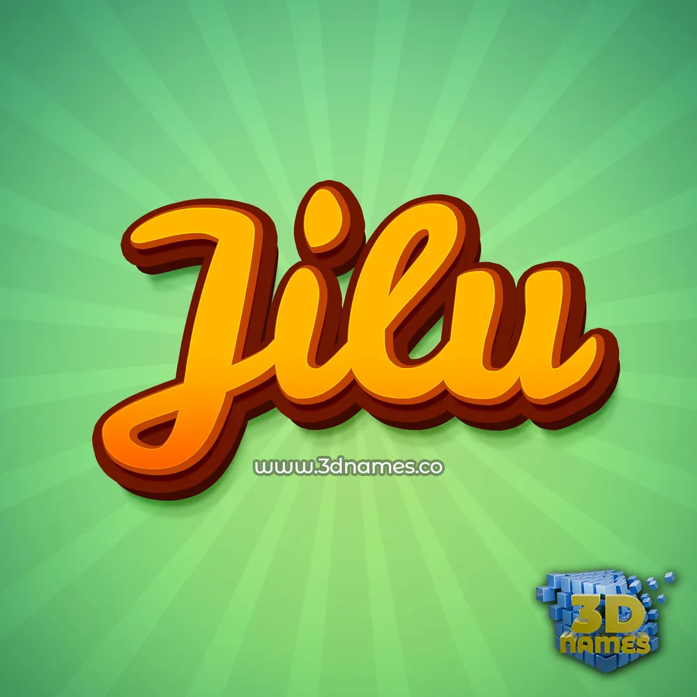 jilu in Green Rays style - 3D name wallpaper