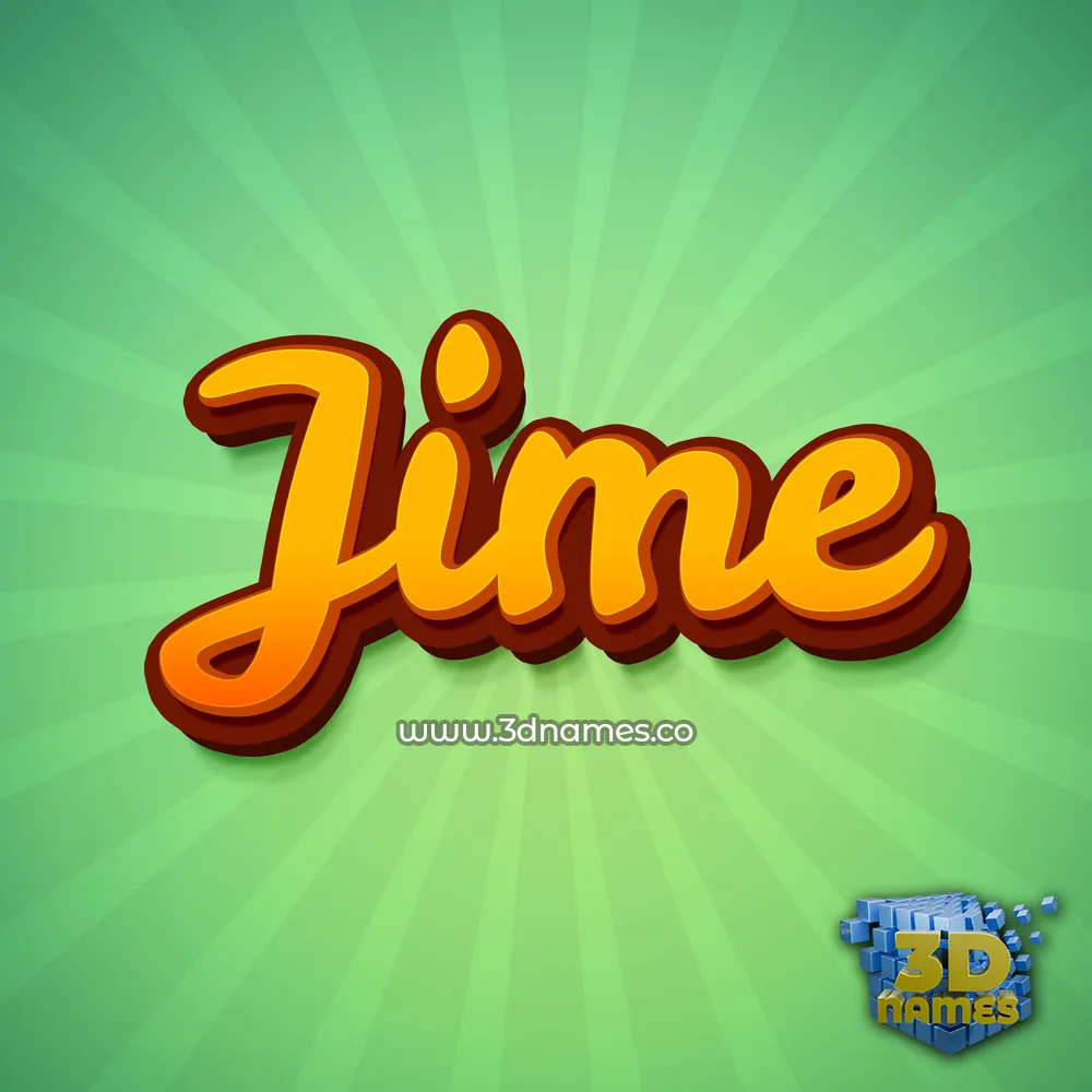 jime in Green Rays style - 3D name wallpaper