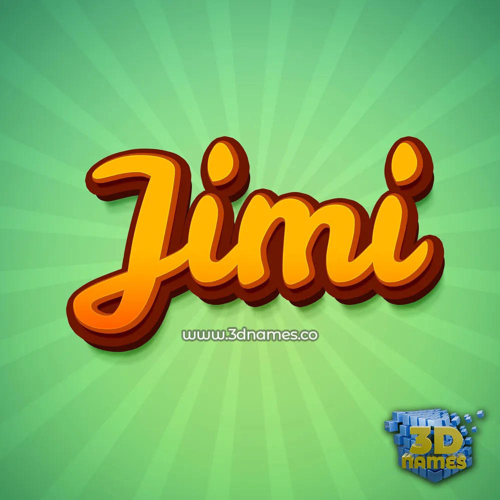 jimi in Green Rays style - 3D name wallpaper