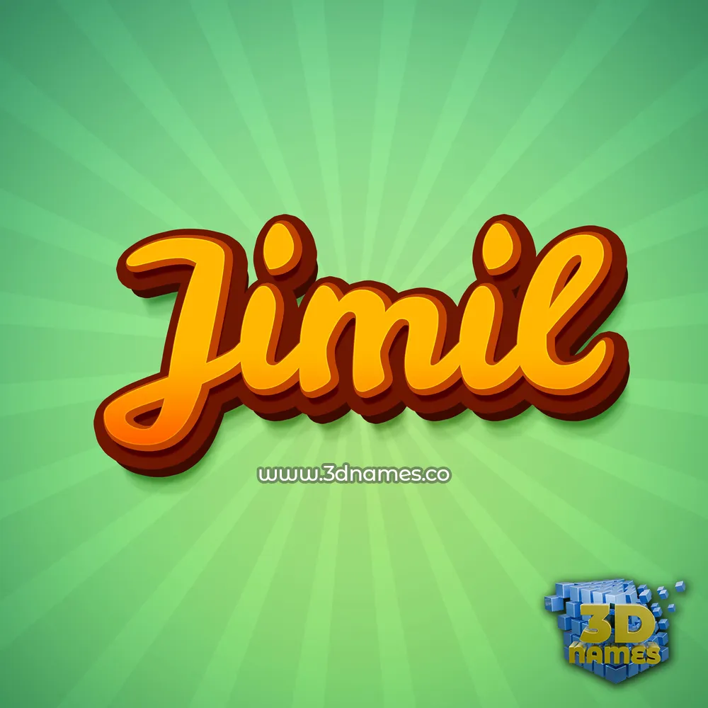 jimil in Green Rays style - 3D name wallpaper