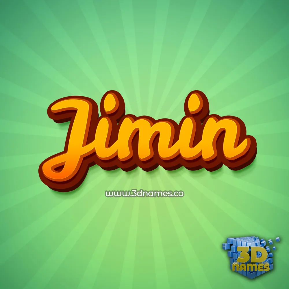jimin in Green Rays style - 3D name wallpaper