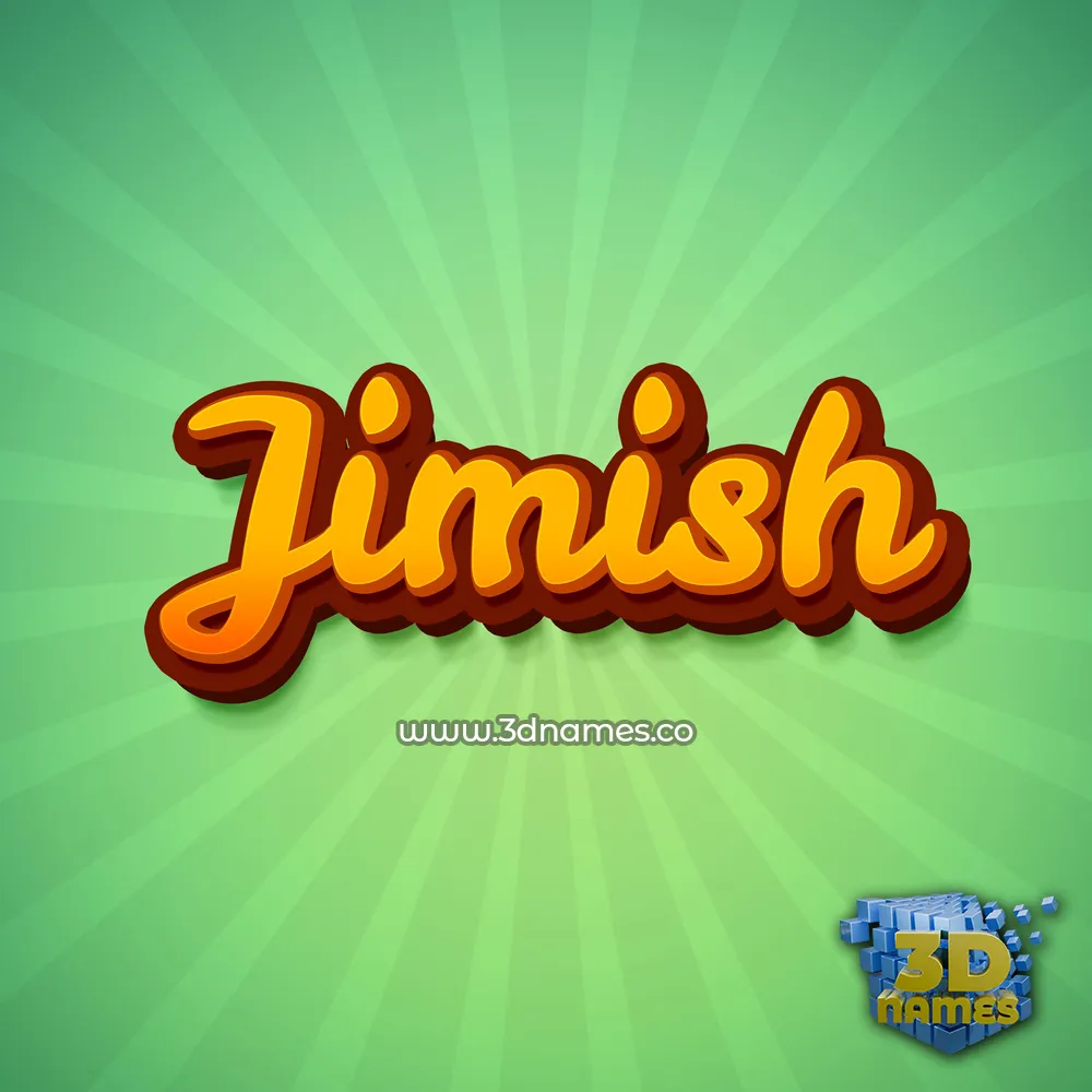 jimish in Green Rays style - 3D name wallpaper