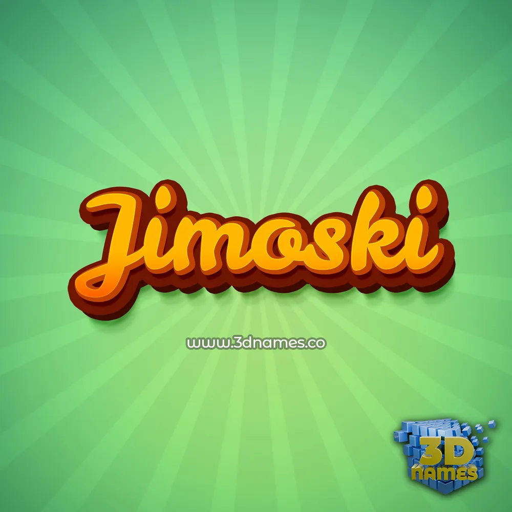 jimoski in Green Rays style - 3D name wallpaper