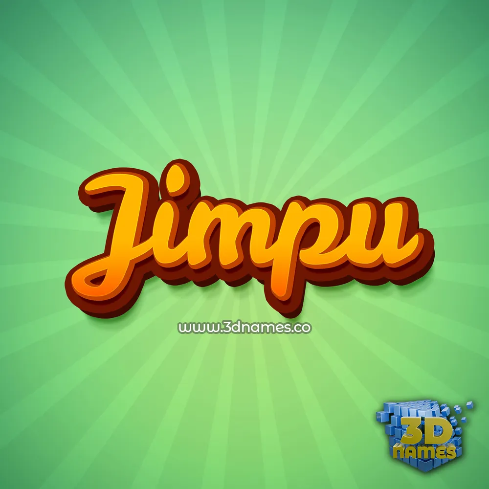 jimpu in Green Rays style - 3D name wallpaper