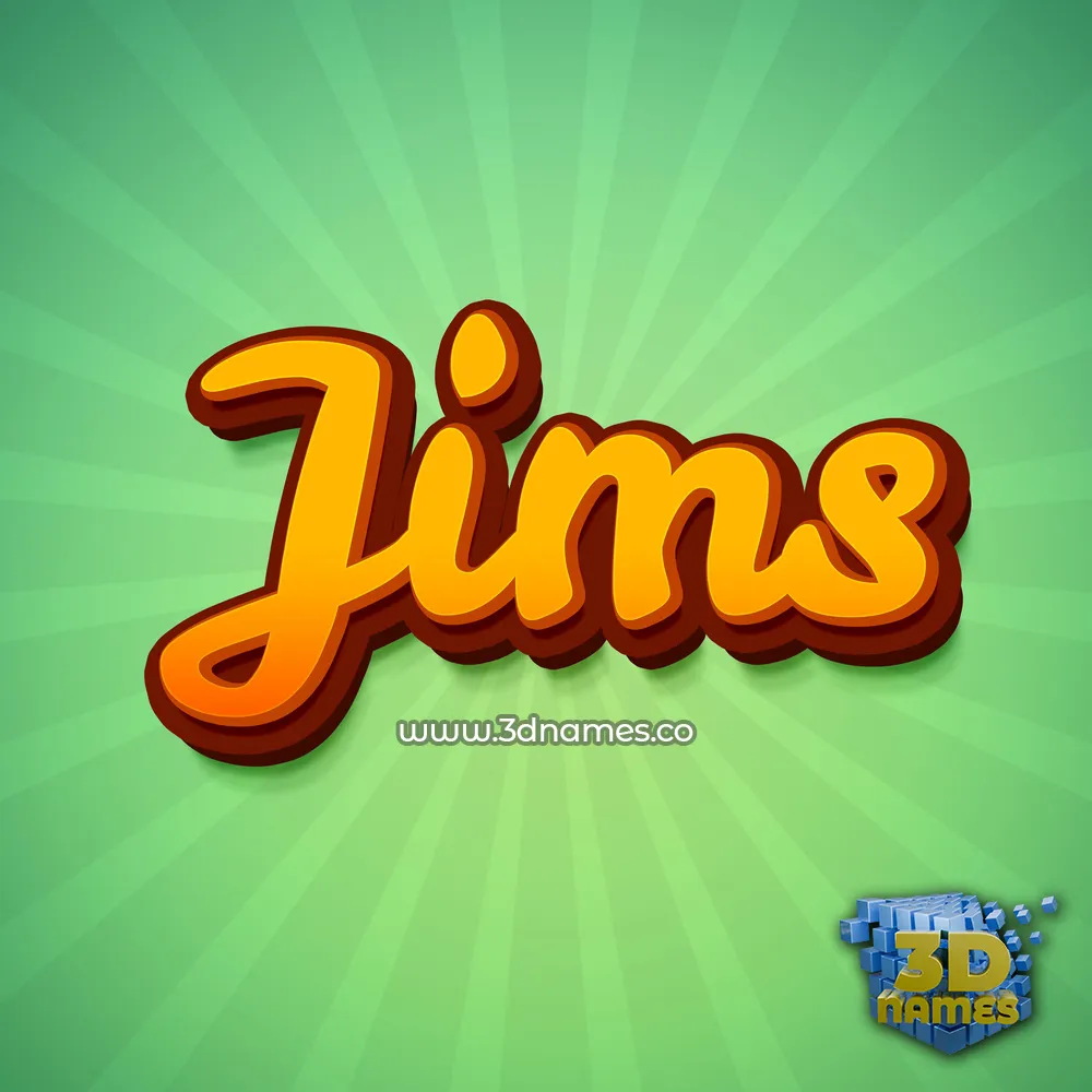 jims in Green Rays style - 3D name wallpaper