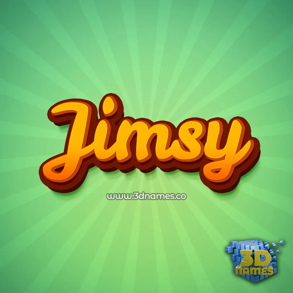 jimsy in Green Rays style - 3D name wallpaper