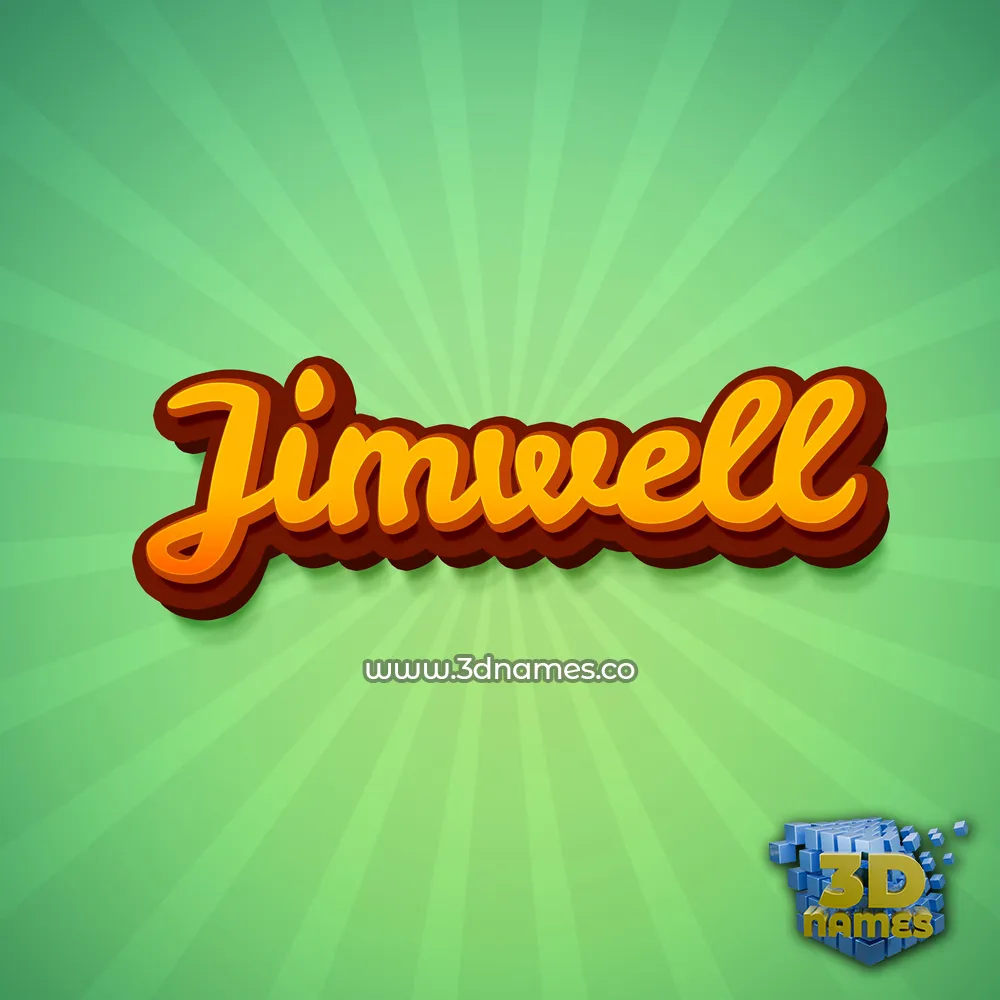 jimwell in Green Rays style - 3D name wallpaper