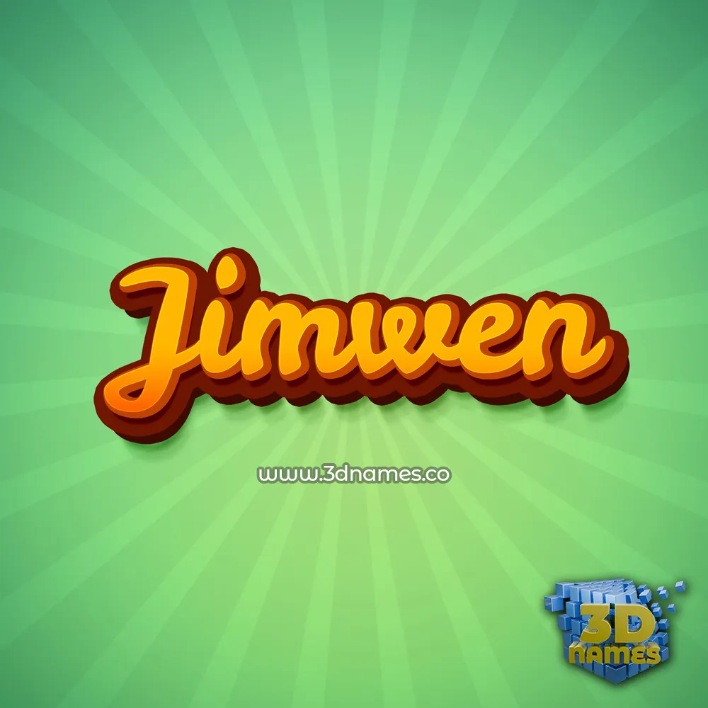 jimwen in Green Rays style - 3D name wallpaper