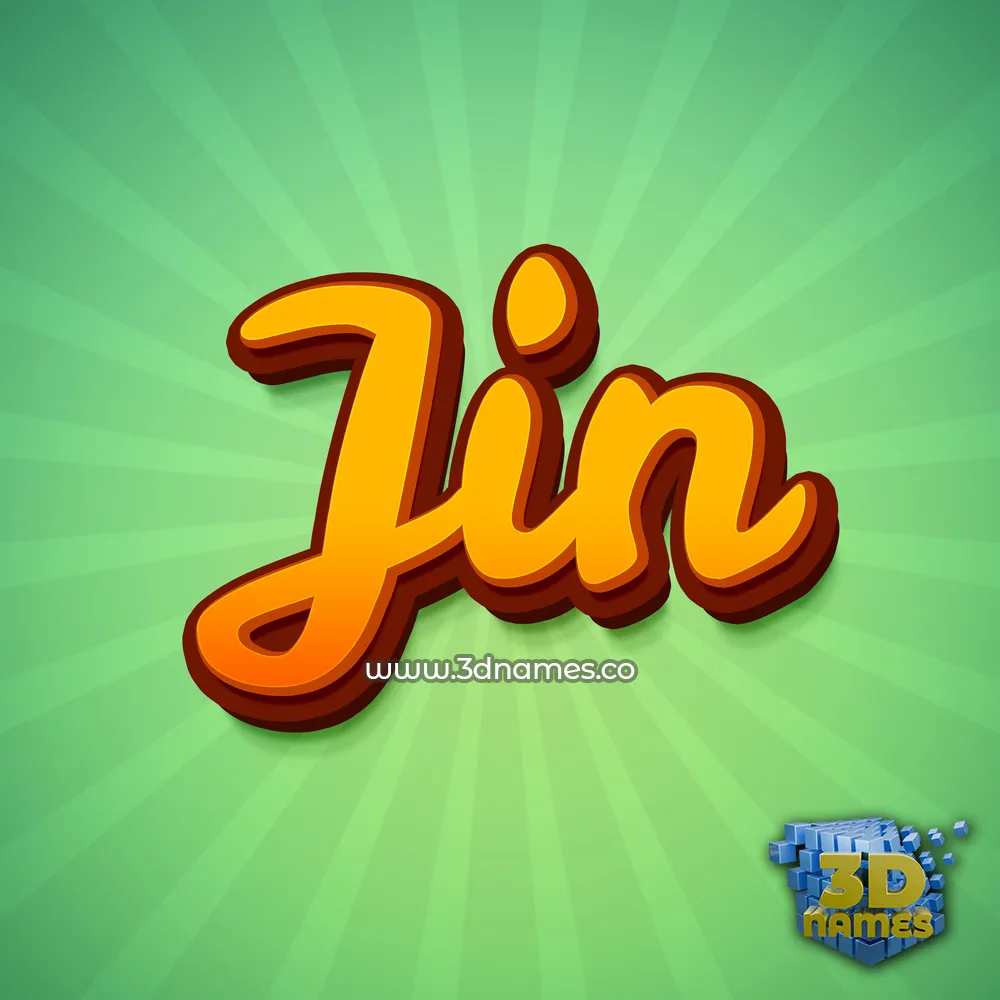 jin in Green Rays style - 3D name wallpaper