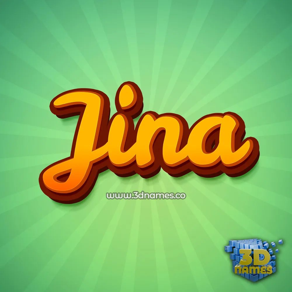 jina in Green Rays style - 3D name wallpaper