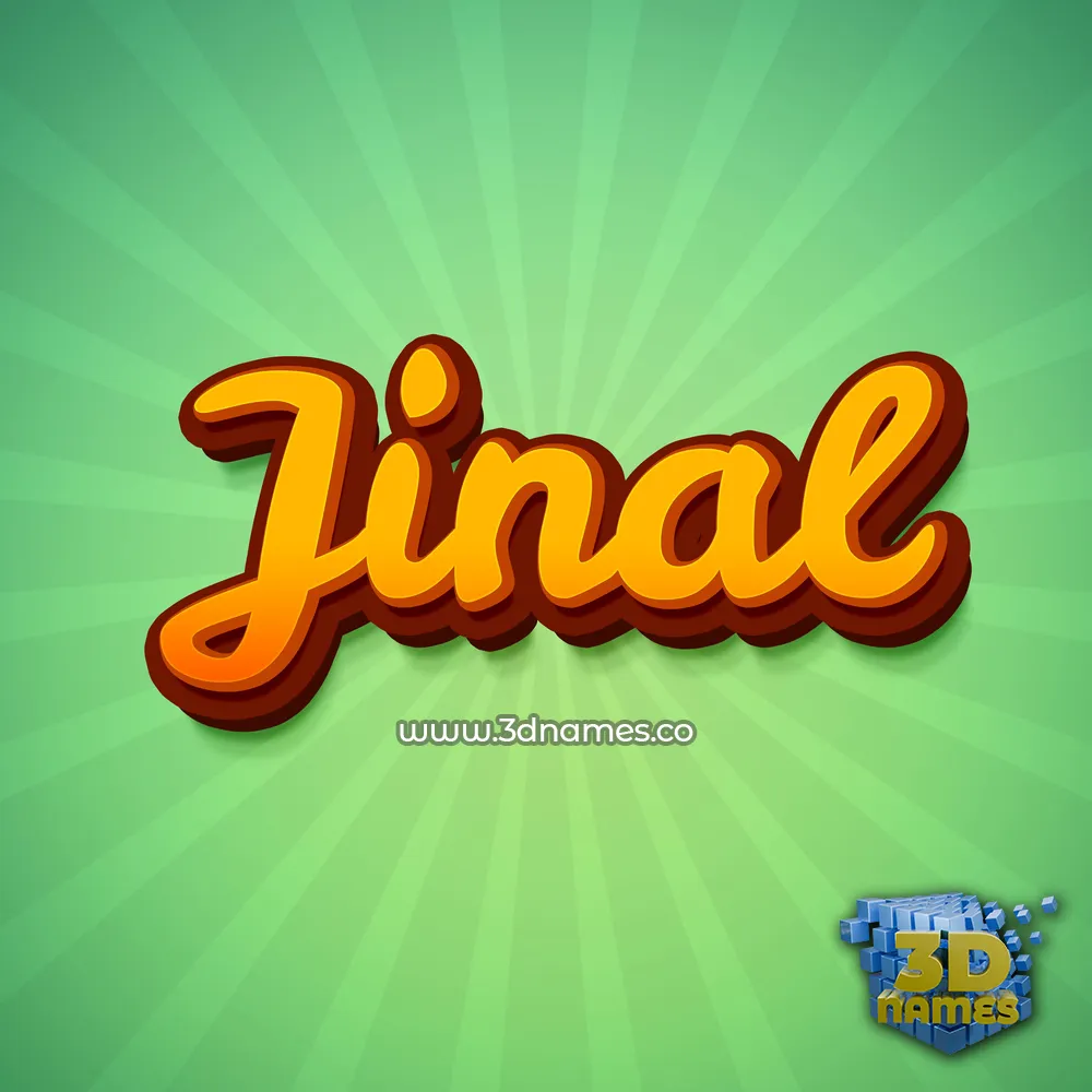 jinal in Green Rays style - 3D name wallpaper