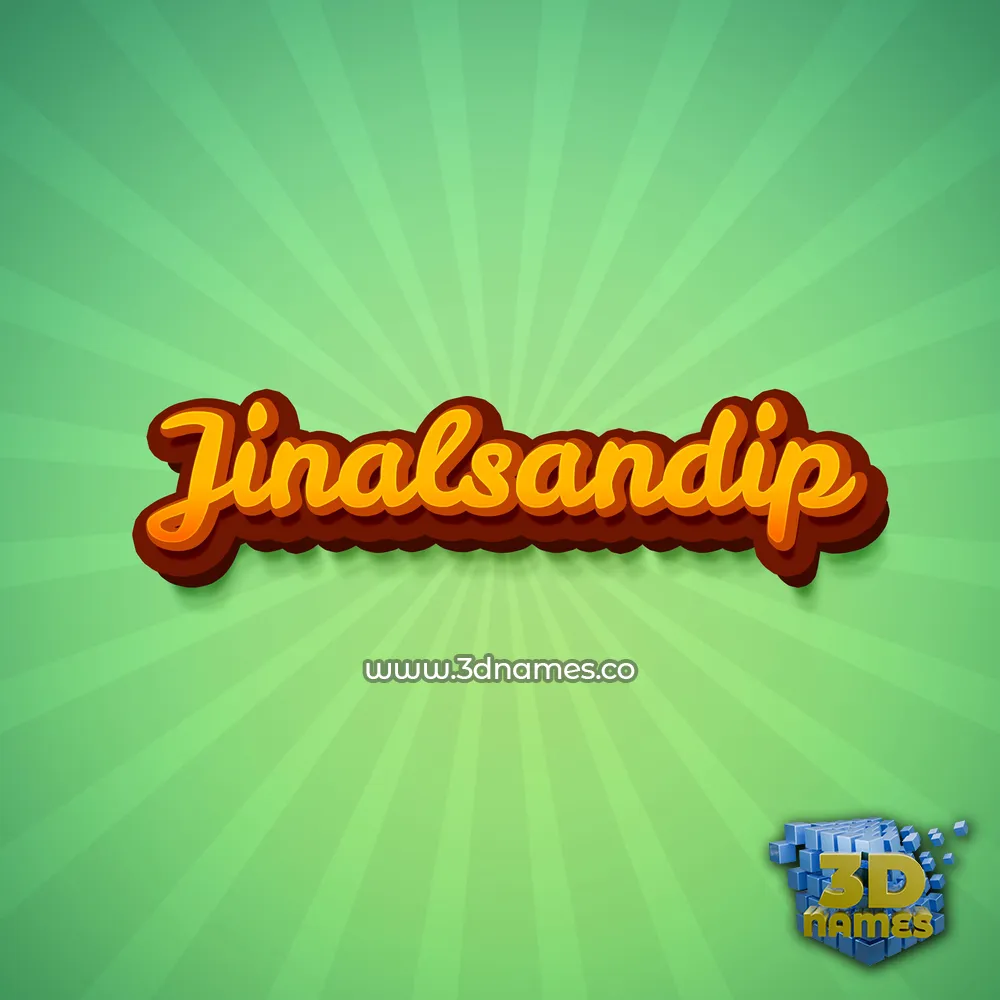 jinalsandip in Green Rays style - 3D name wallpaper