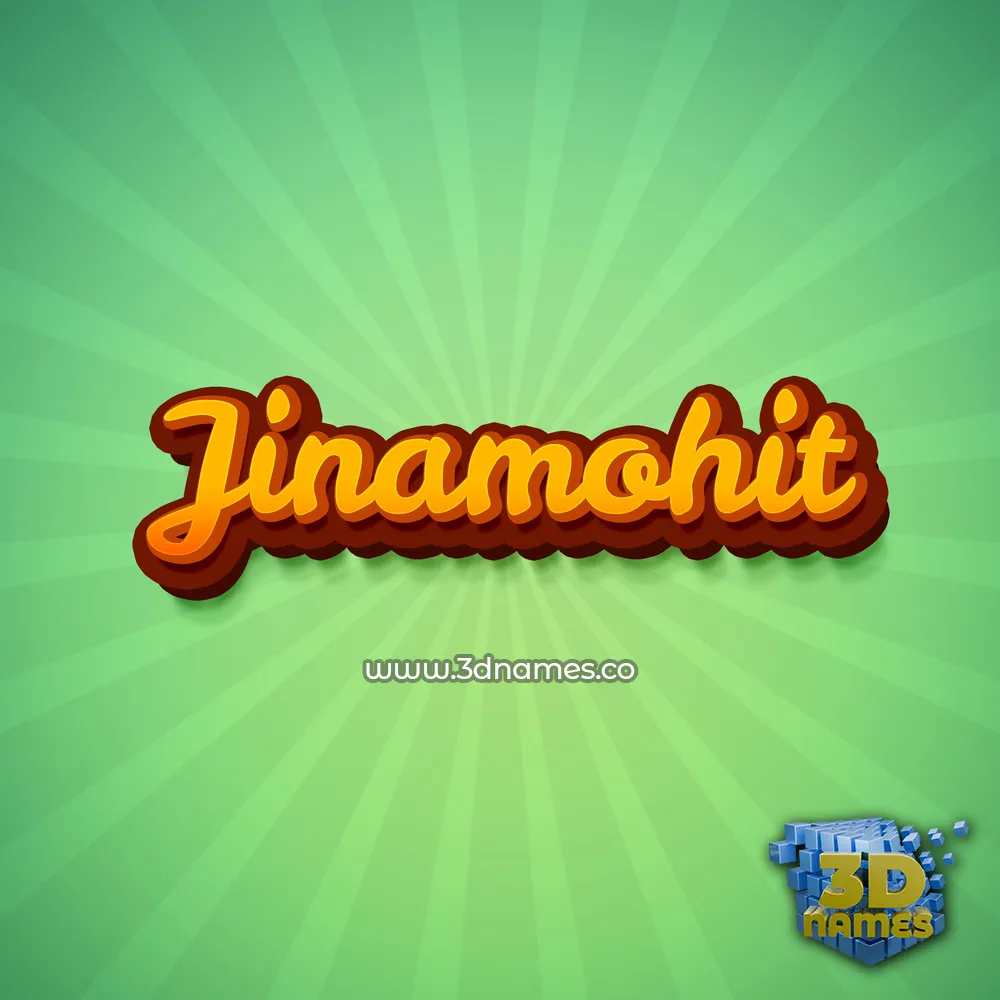 jinamohit in Green Rays style - 3D name wallpaper