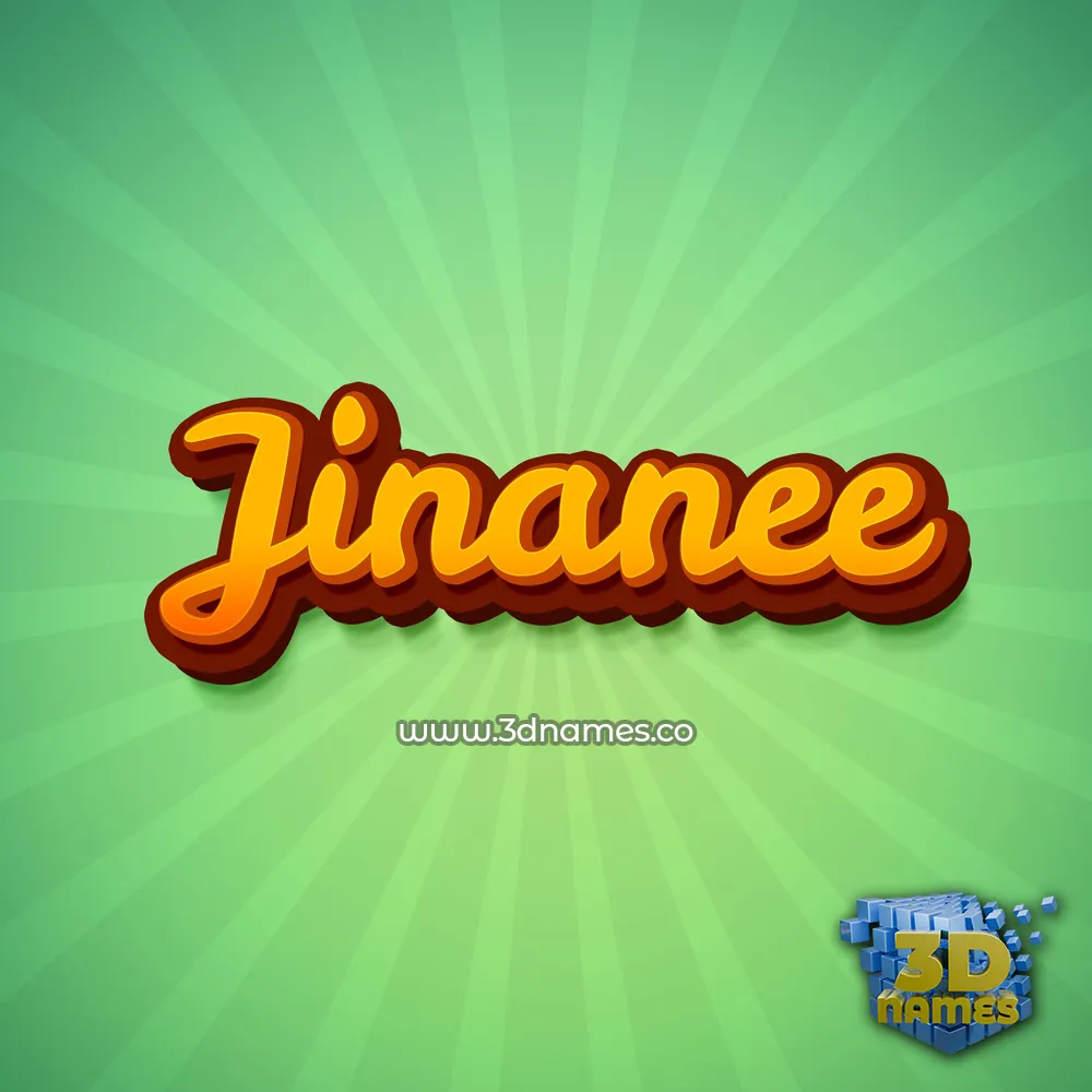 jinanee in Green Rays style - 3D name wallpaper