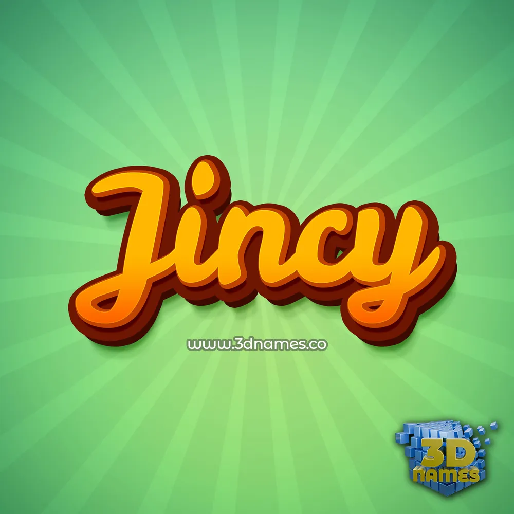 jincy in Green Rays style - 3D name wallpaper