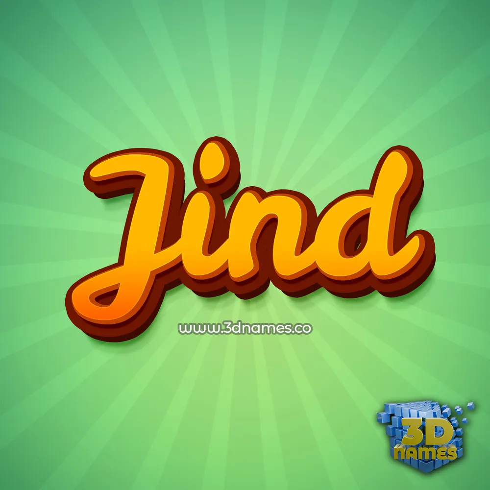 jind in Green Rays style - 3D name wallpaper