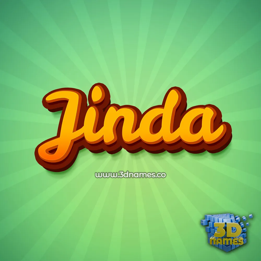 jinda in Green Rays style - 3D name wallpaper