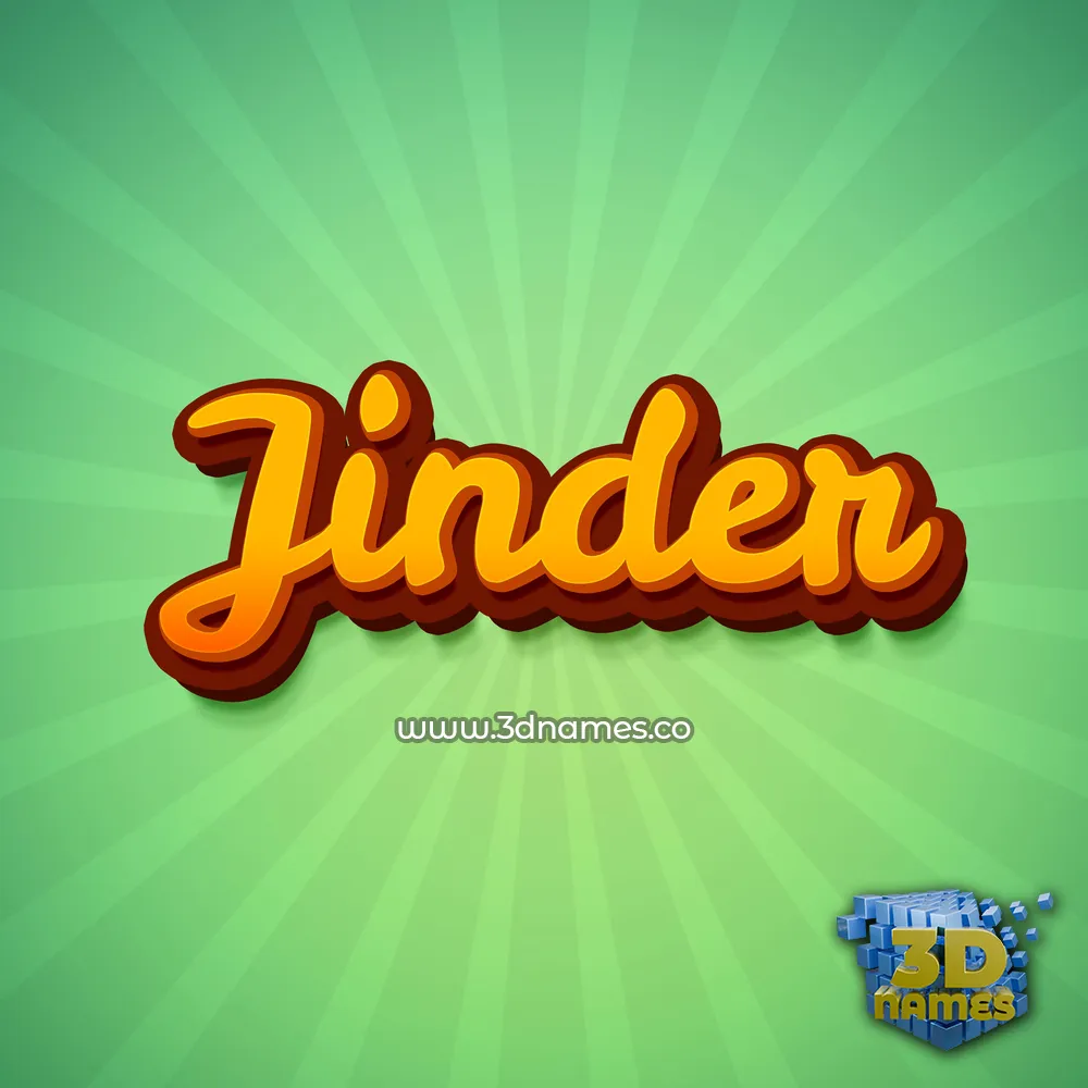 jinder in Green Rays style - 3D name wallpaper
