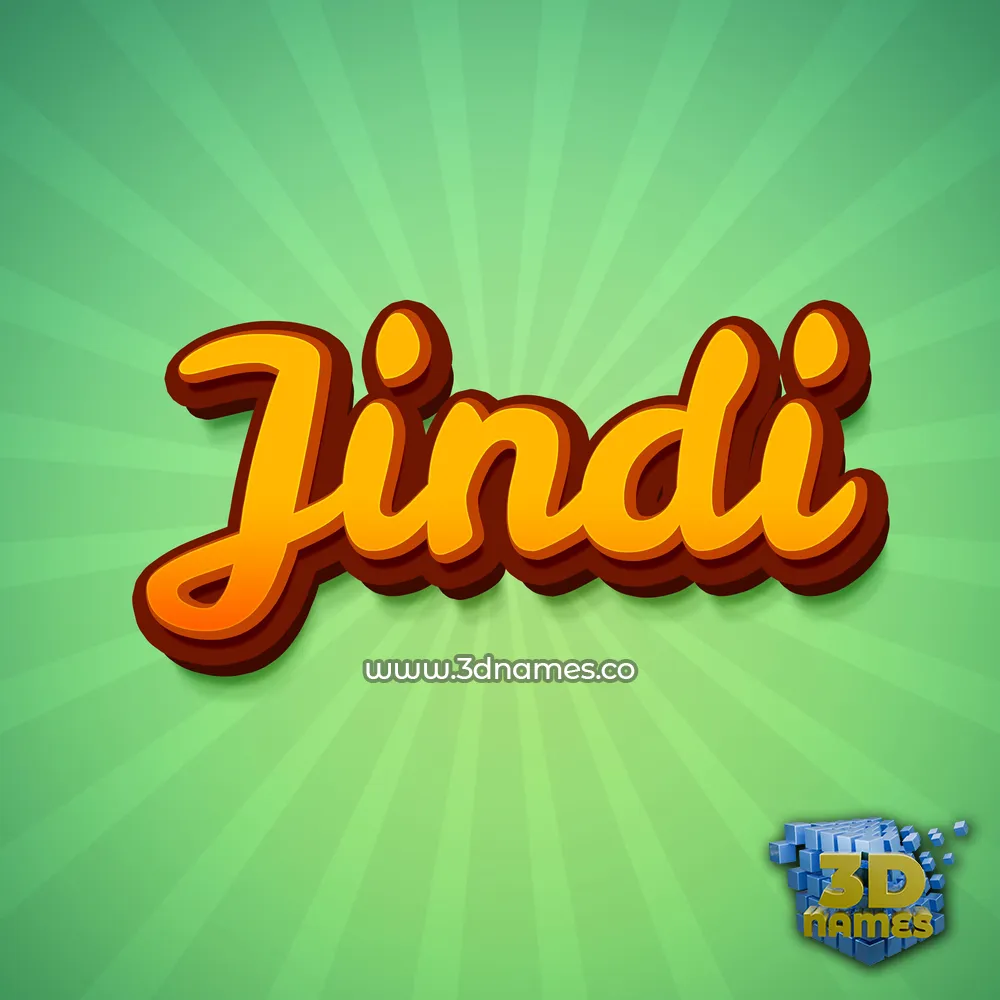 jindi in Green Rays style - 3D name wallpaper