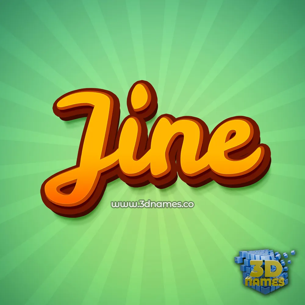jine in Green Rays style - 3D name wallpaper