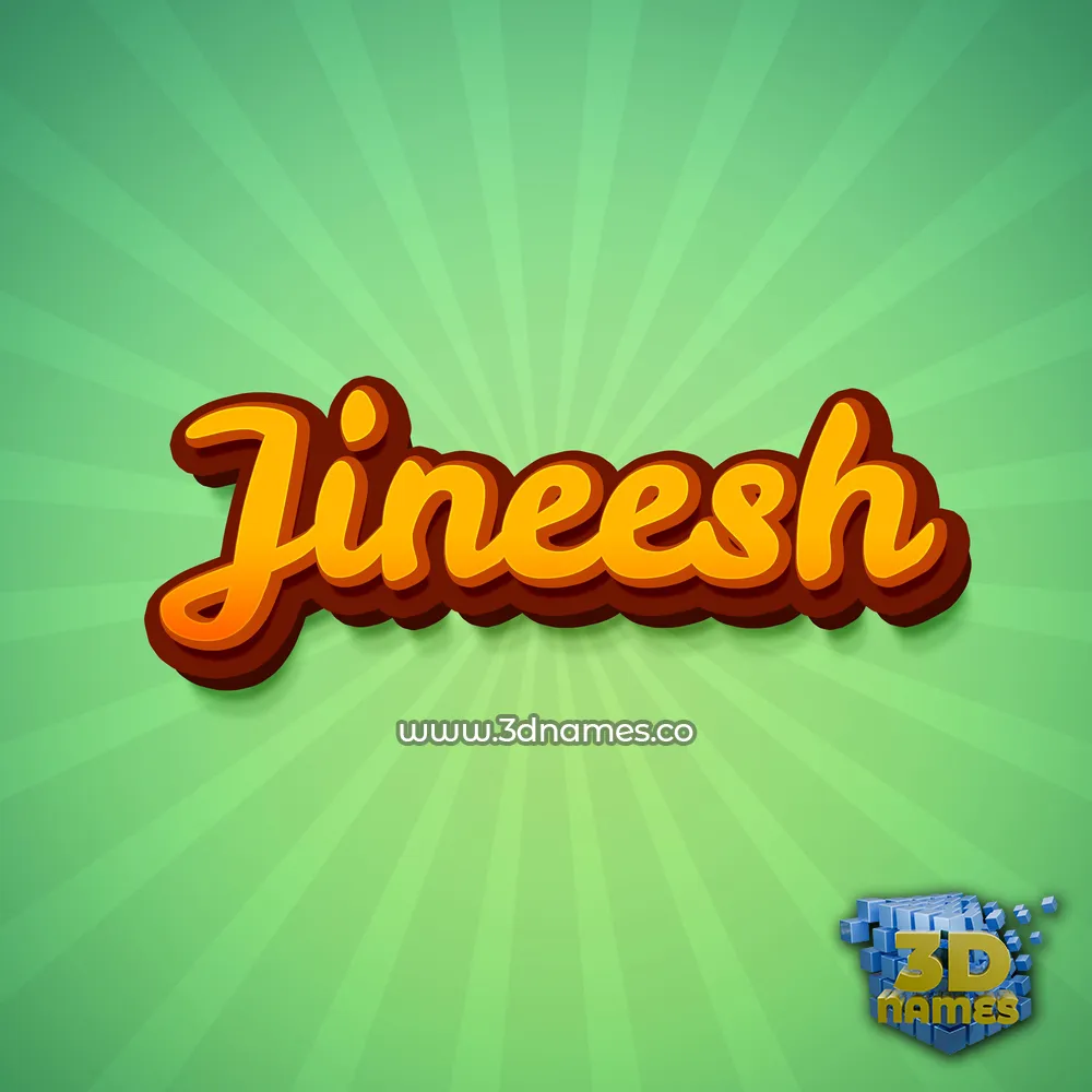 jineesh in Green Rays style - 3D name wallpaper