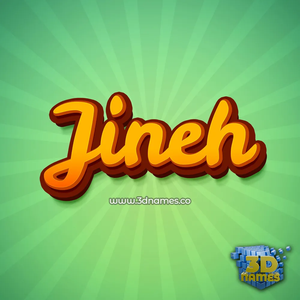 jineh in Green Rays style - 3D name wallpaper