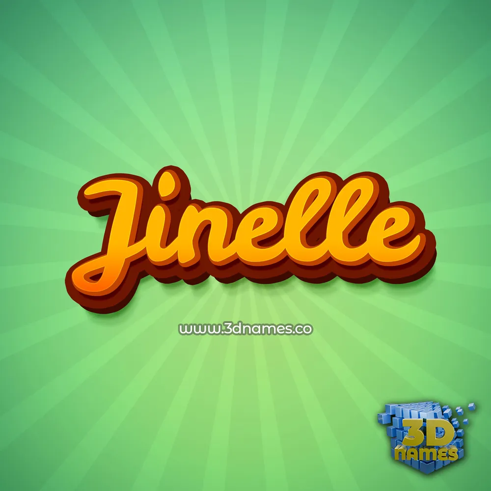 jinelle in Green Rays style - 3D name wallpaper