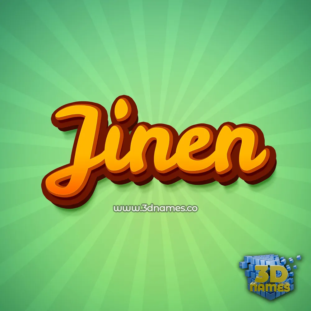 jinen in Green Rays style - 3D name wallpaper