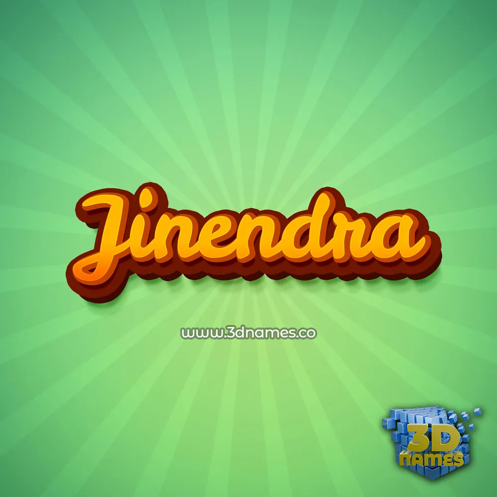 jinendra in Green Rays style - 3D name wallpaper