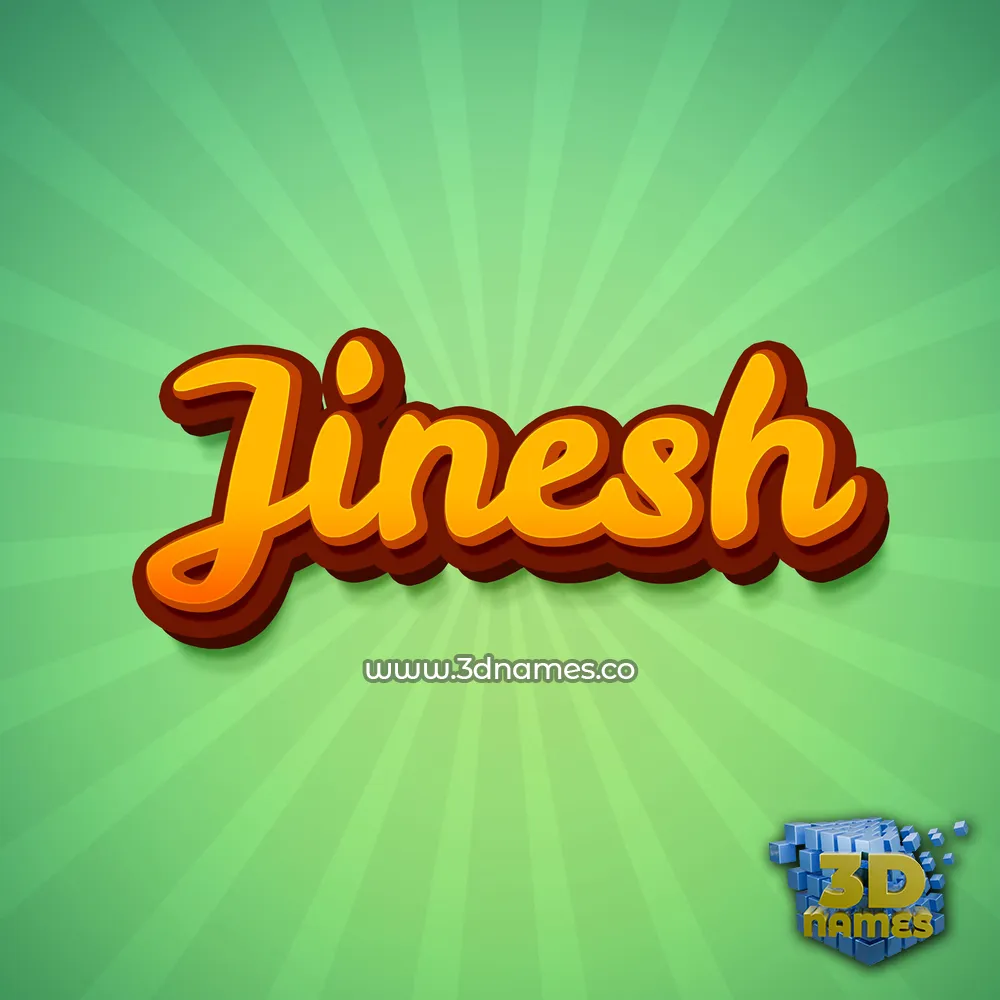 jinesh in Green Rays style - 3D name wallpaper