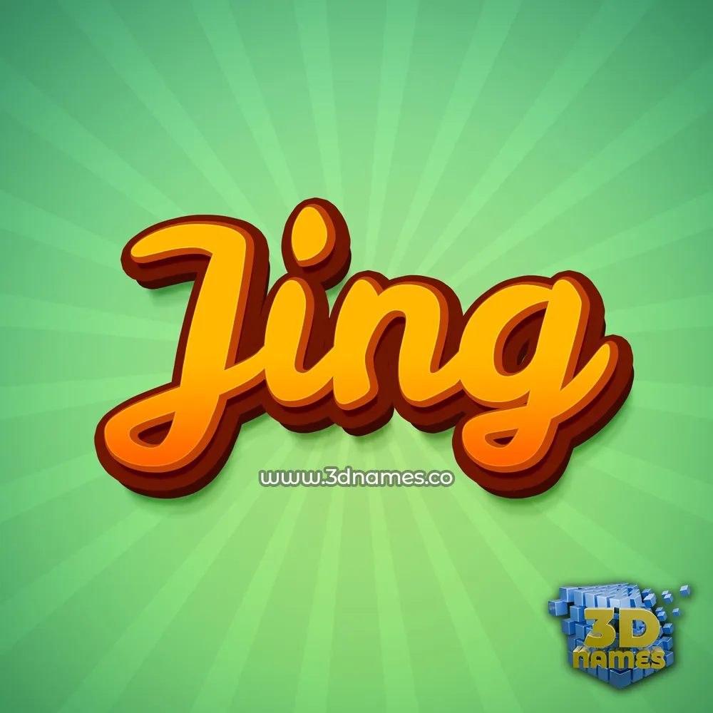 jing in Green Rays style - 3D name wallpaper