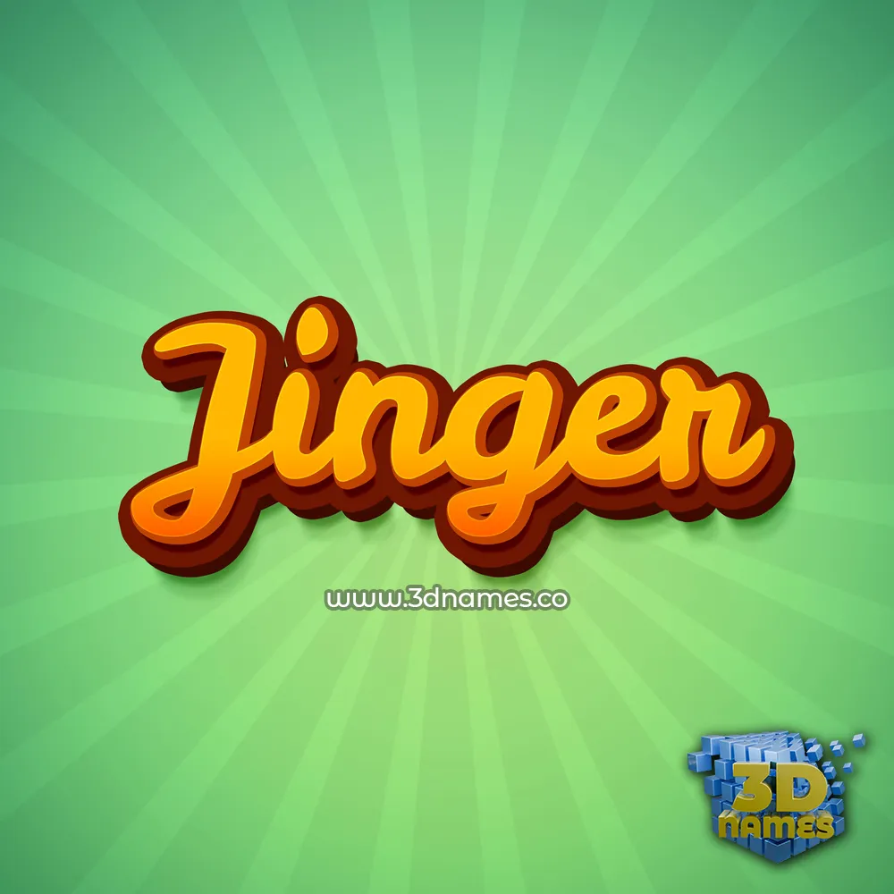 jinger in Green Rays style - 3D name wallpaper