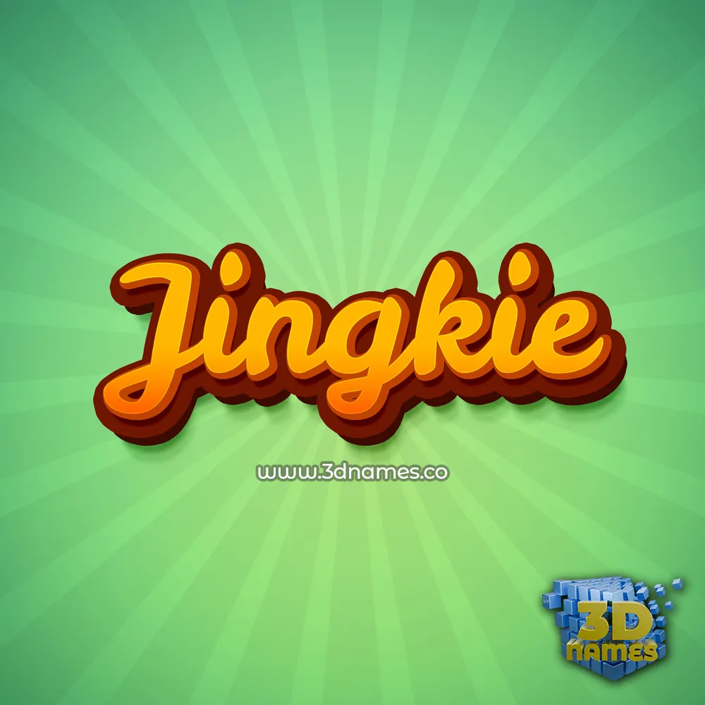 jingkie in Green Rays style - 3D name wallpaper