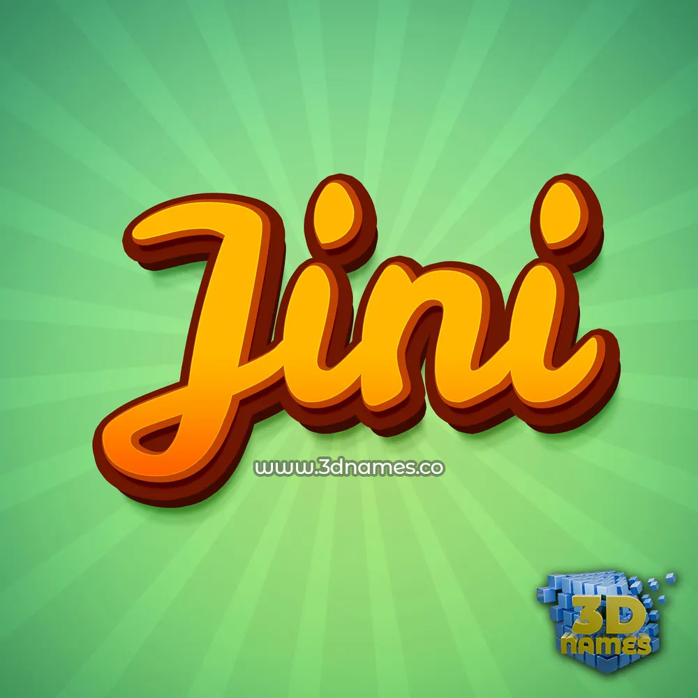 jini in Green Rays style - 3D name wallpaper