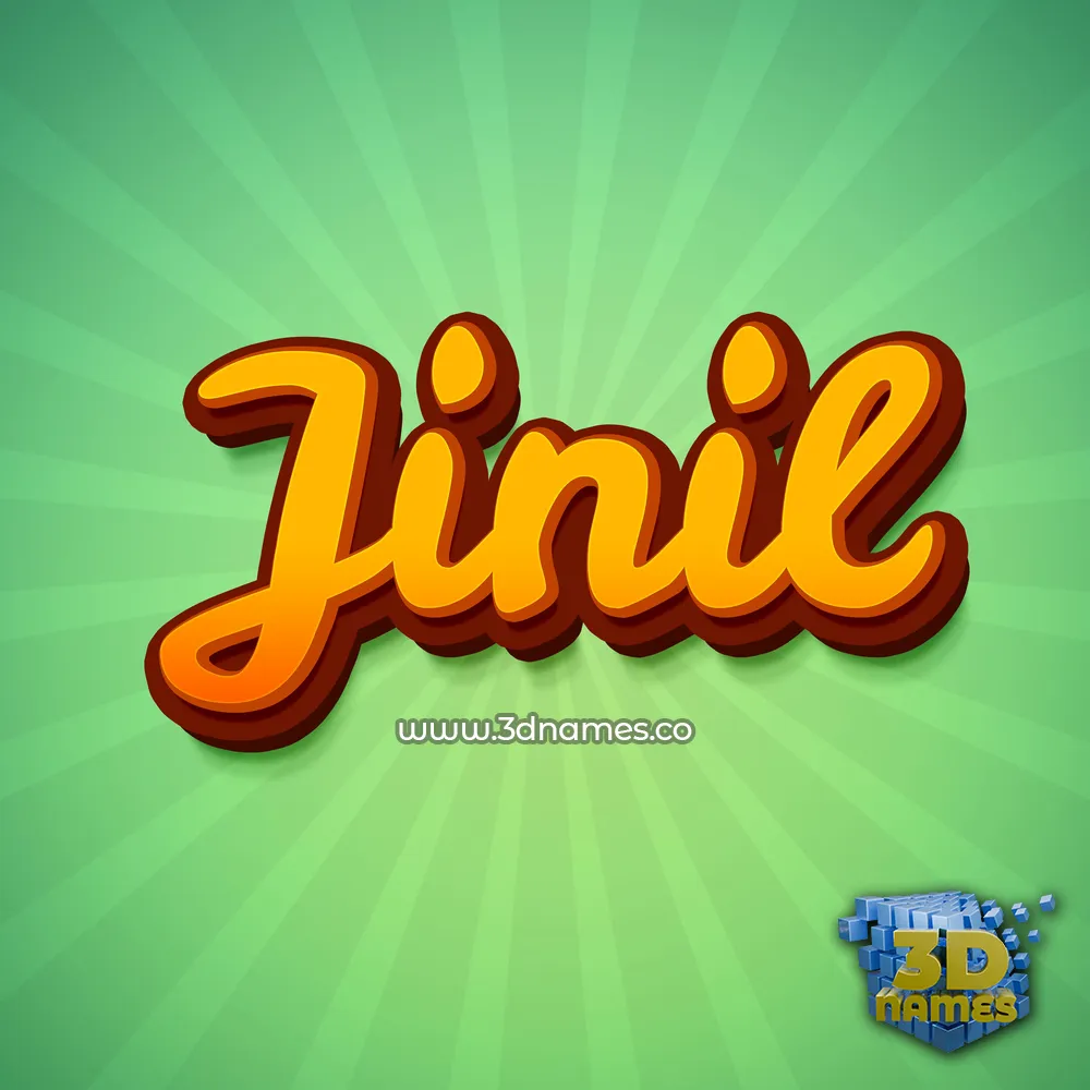 jinil in Green Rays style - 3D name wallpaper