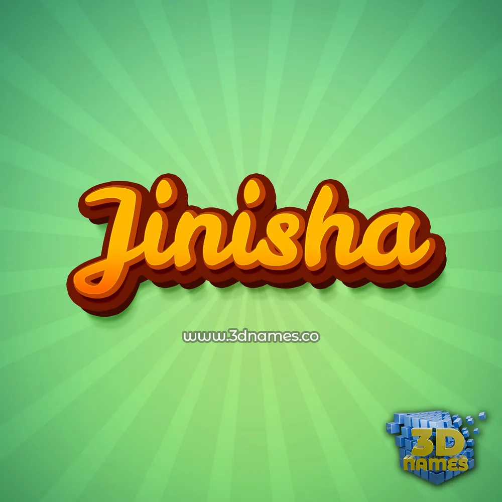 jinisha in Green Rays style - 3D name wallpaper