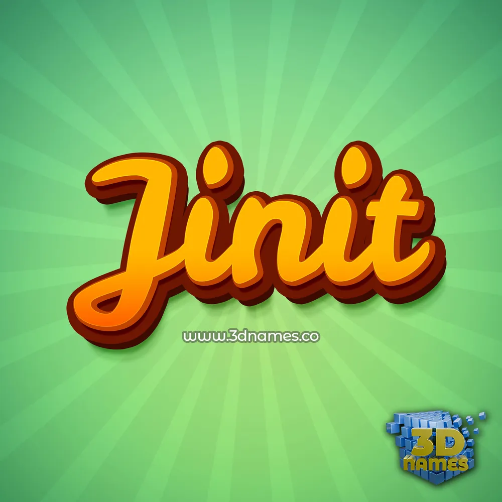 jinit in Green Rays style - 3D name wallpaper