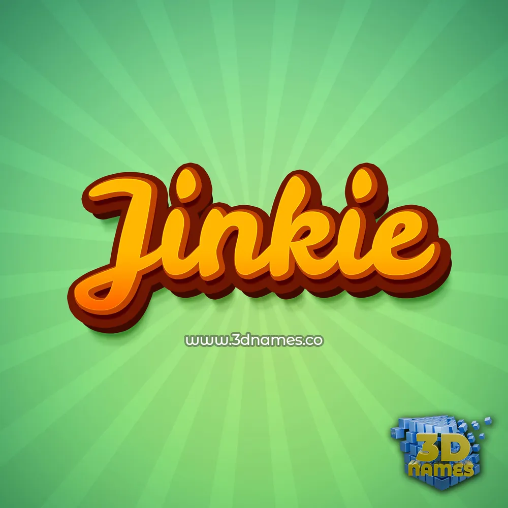 jinkie in Green Rays style - 3D name wallpaper