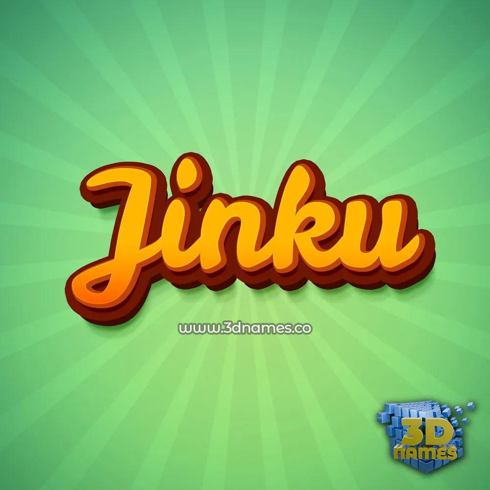 jinku in Green Rays style - 3D name wallpaper