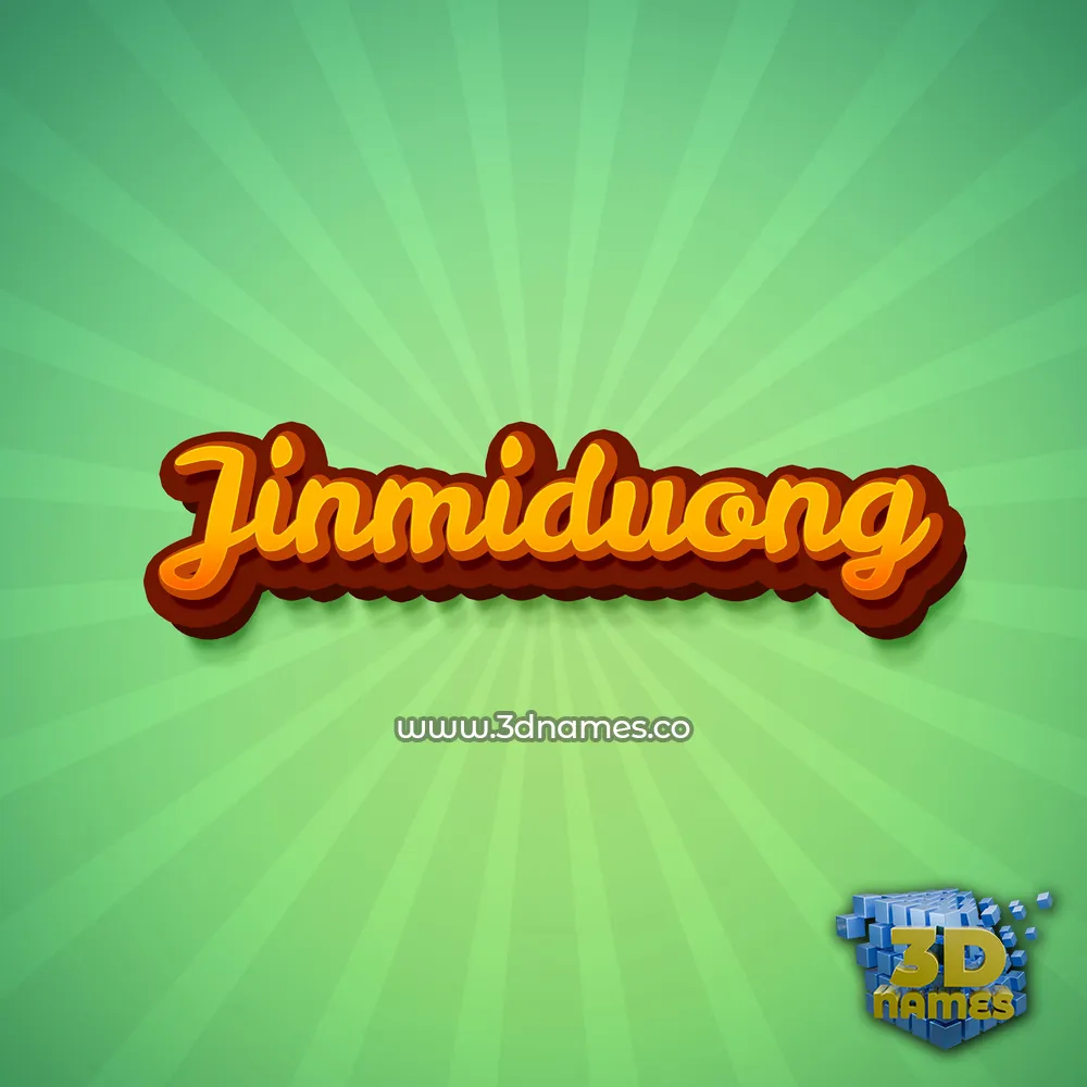 jinmiduong in Green Rays style - 3D name wallpaper