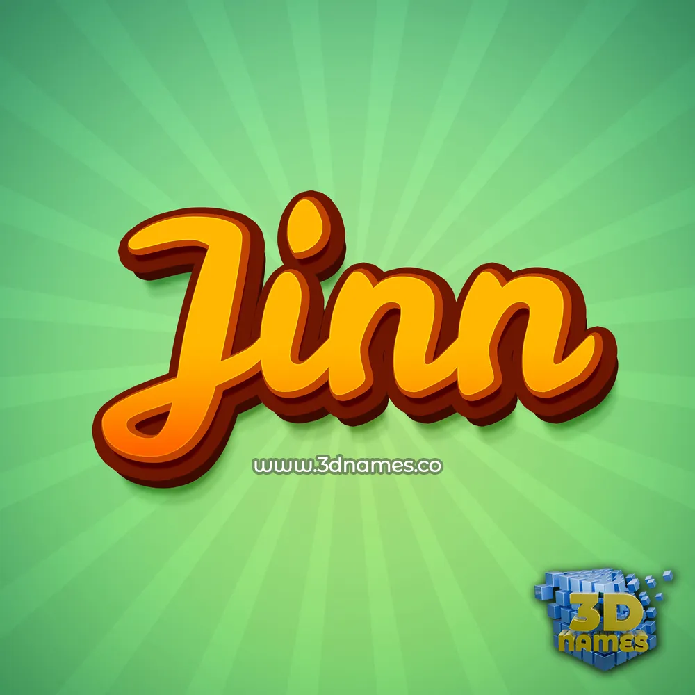 jinn in Green Rays style - 3D name wallpaper