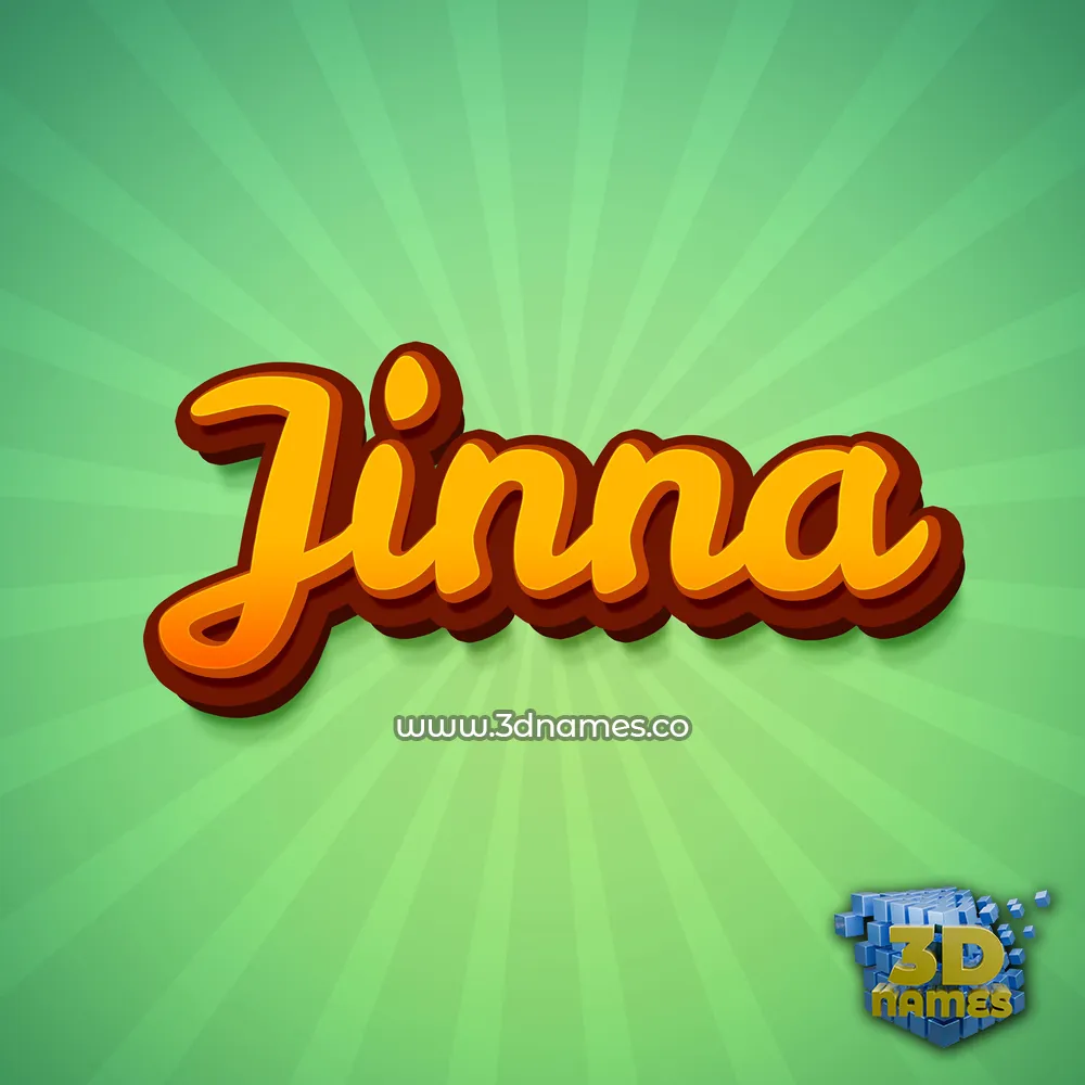 jinna in Green Rays style - 3D name wallpaper