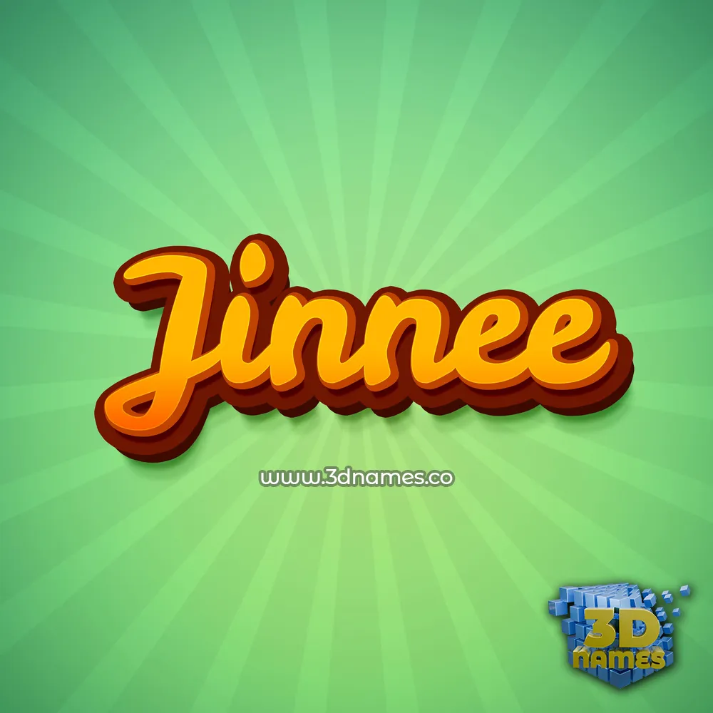 jinnee in Green Rays style - 3D name wallpaper