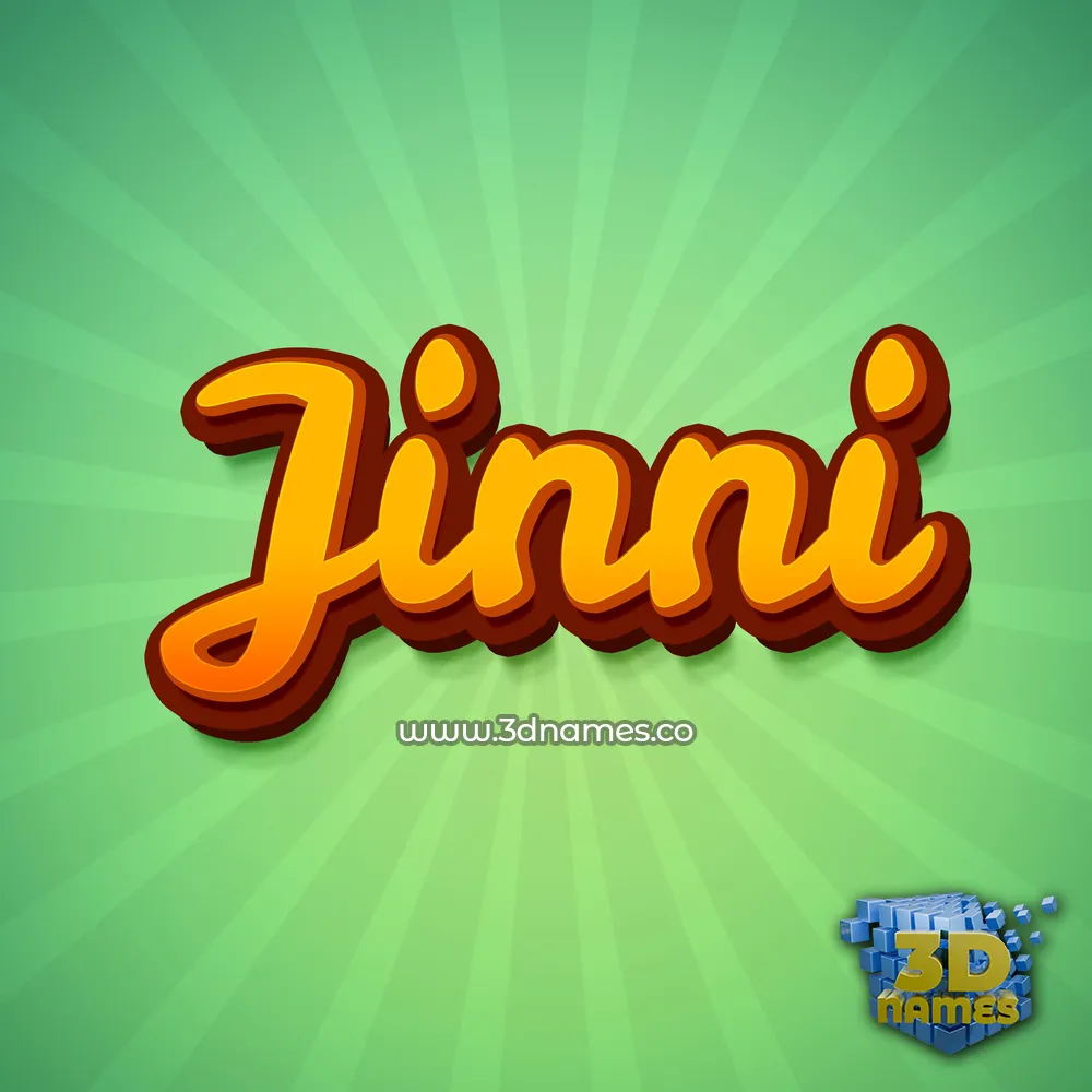 jinni in Green Rays style - 3D name wallpaper