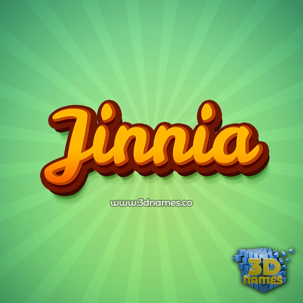 jinnia in Green Rays style - 3D name wallpaper